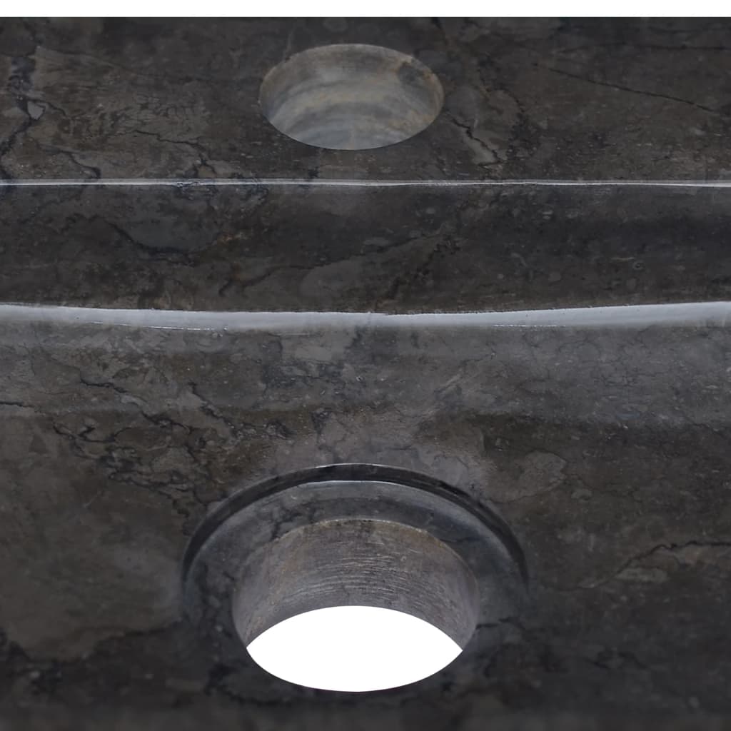 vidaXL Sieninis praustuvas, juodas, 38x24x6,5cm, marmuras