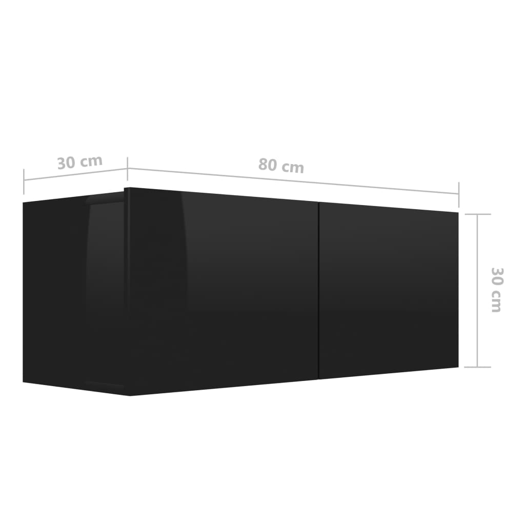 vidaXL Televizoriaus spintelių komplektas, 2 dalių, juodas, MDP