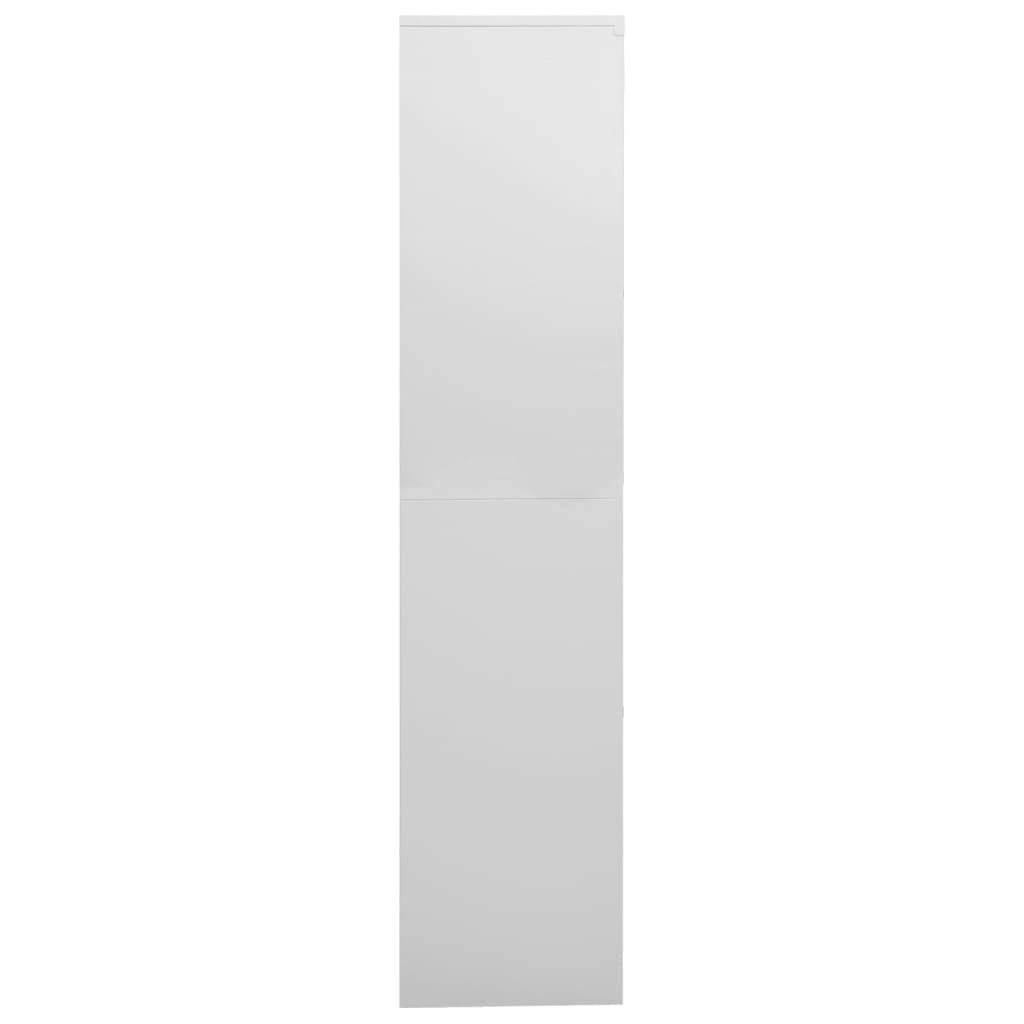 vidaXL Biuro spintelė, šviesiai pilka, 90x40x180cm, plienas ir stiklas