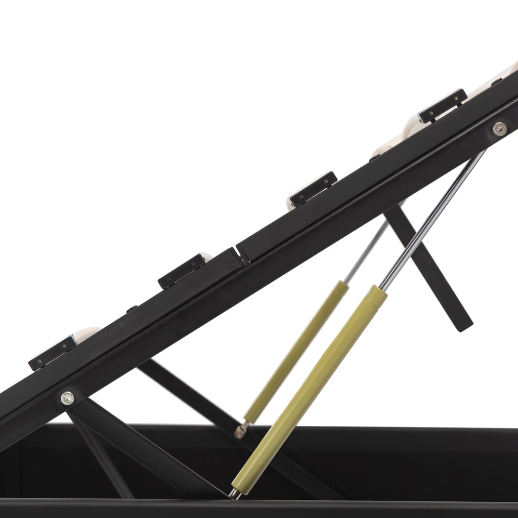 vidaXL Lovos rėmas su daiktadėže, juodas, 140x200cm, dirbtinė oda