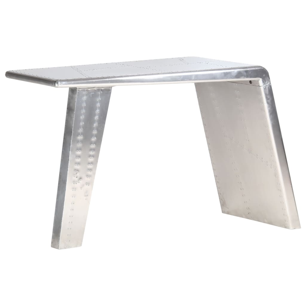 vidaXL Aviator rašomasis stalas, sidabrinės sp., 112x50x76cm, metalas
