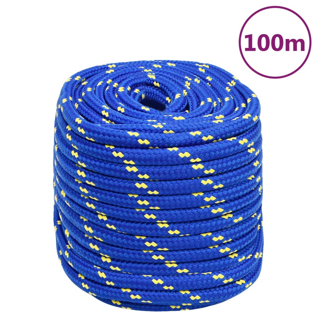 vidaXL Valties virvė, mėlynos spalvos, 18mm, 100m, polipropilenas