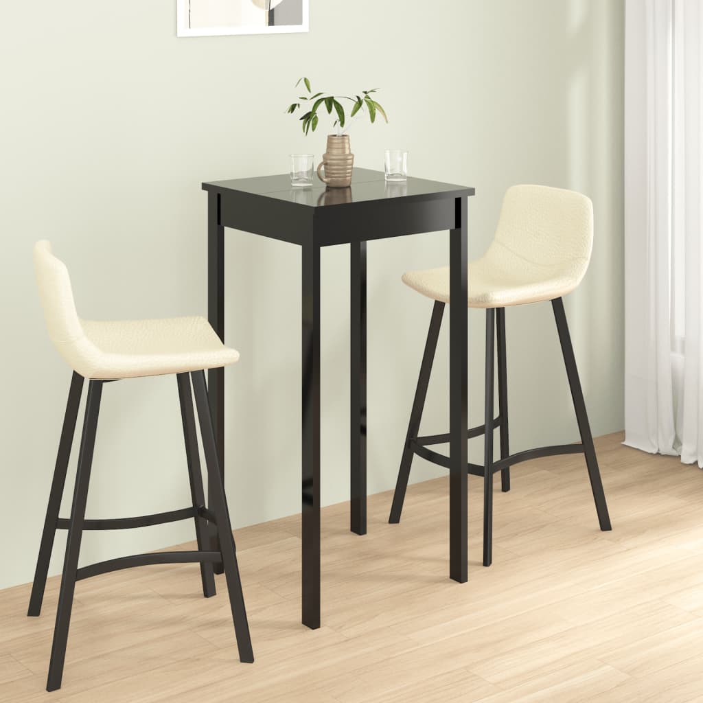 vidaXL Baro stalas, MDF, juodas, 55x55x107 cm