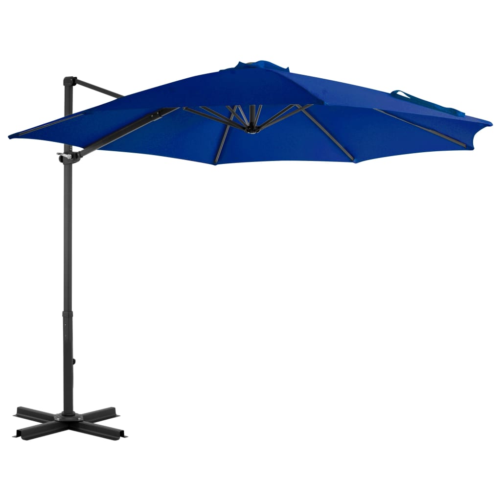 vidaXL Gembinis skėtis su aliuminiu stulpu, tamsiai mėlynas, 300cm