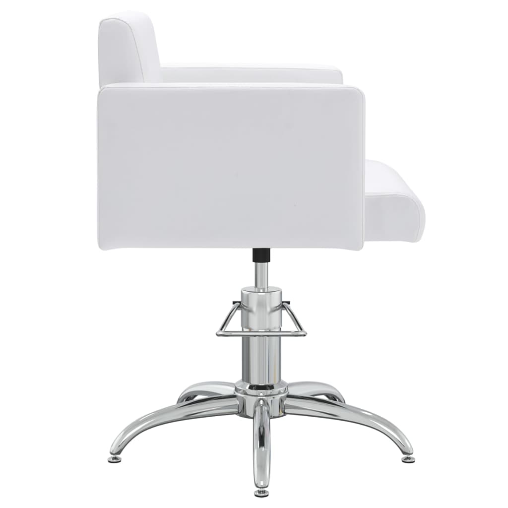 vidaXL Grožio salono kėdė, baltos spalvos, dirbtinė oda
