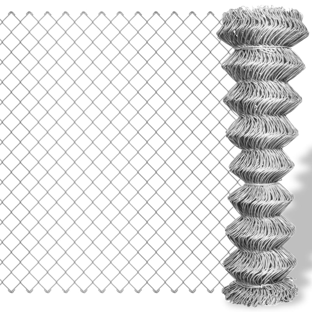 vidaXL Tinklinė tvora, sidabro sp., 25x1,25m, cinkuotas plienas