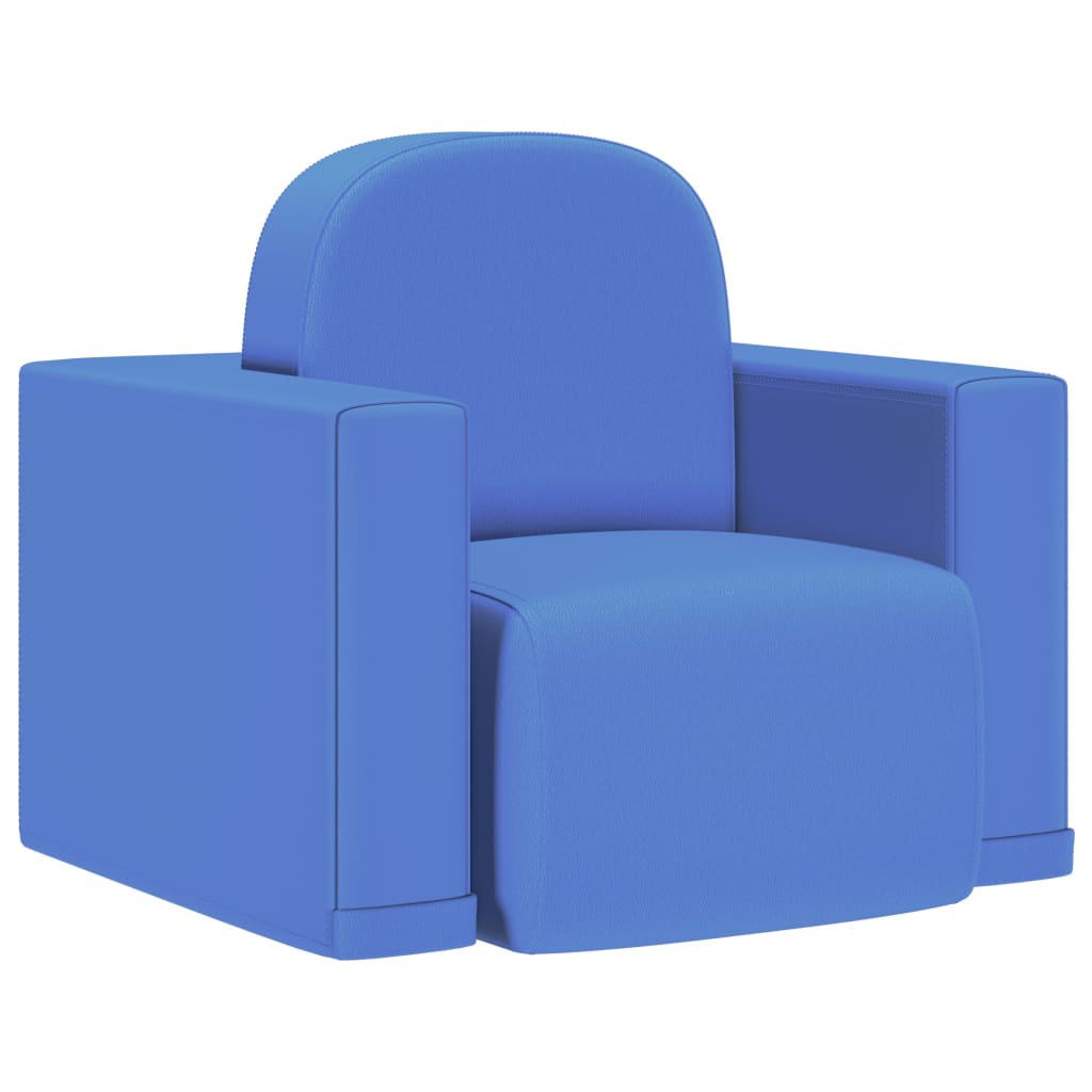 vidaXL 2-1 vaikiška sofa, mėlyna, dirbtinė oda