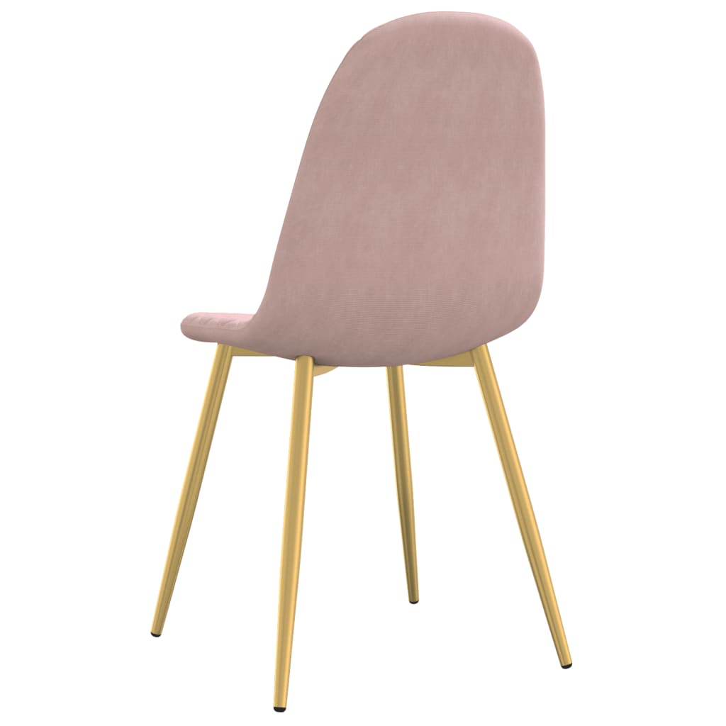 vidaXL Valgomojo kėdės, 2vnt., rožinės spalvos, aksomas