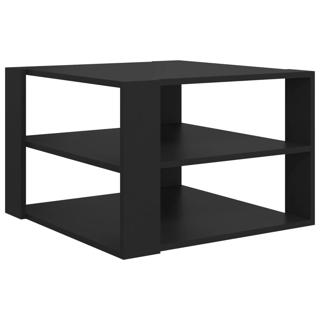 vidaXL Kavos staliukas, juodos spalvos, 60x60x40cm, MDP