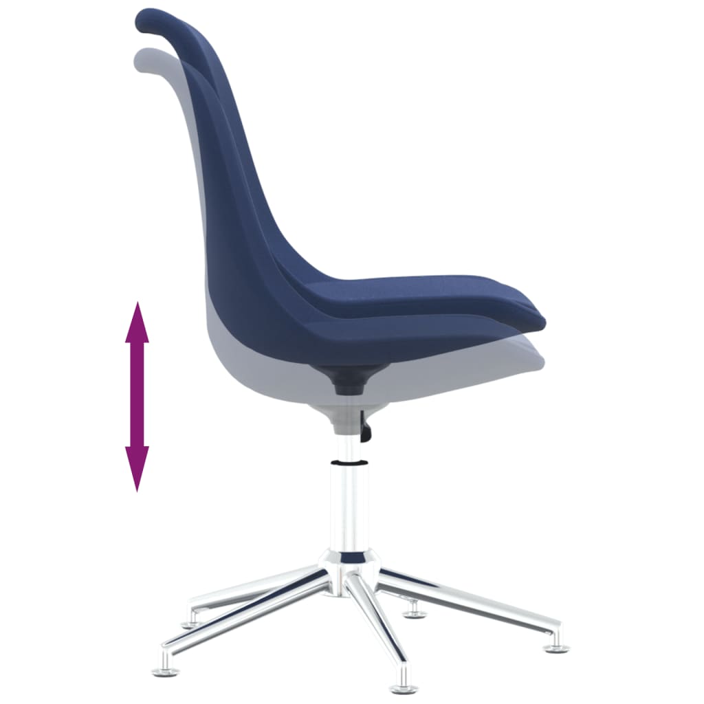 vidaXL Pasukamos valgomojo kėdės, 2vnt., mėlynos spalvos, audinys