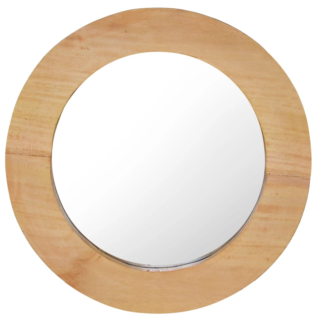 vidaXL Sieninis veidrodis, 40cm, tikmedžio mediena, apskritas