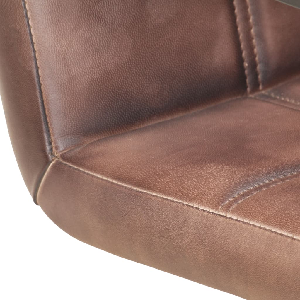 vidaXL Gembinės valgomojo kėdės, 2vnt., baltintos rudos, tikra oda