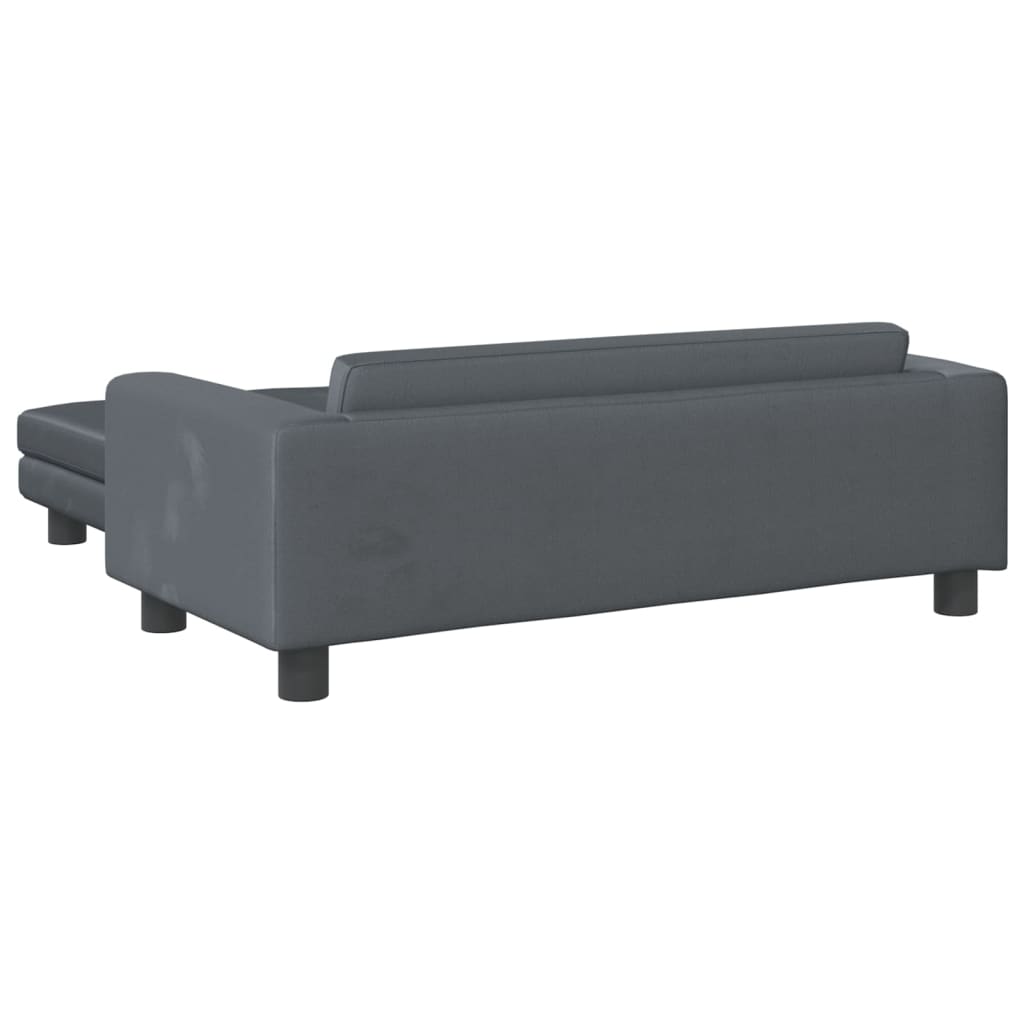 vidaXL Vaikiška sofa su pakoja, tamsiai pilka, 100x50x30cm, aksomas