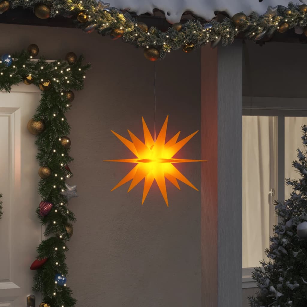 vidaXL Kalėdinis šviestuvas su LED, geltonas, 43cm, sulankstomas