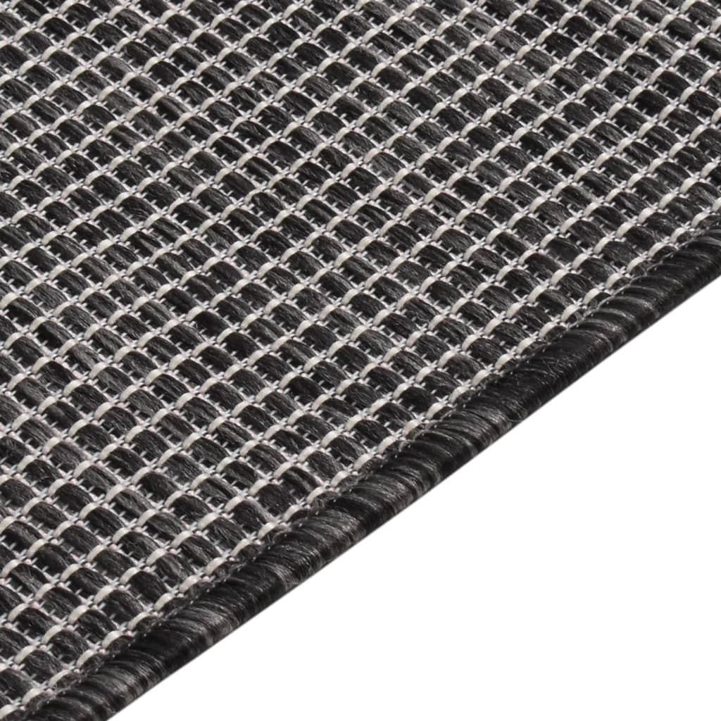vidaXL Lauko kilimėlis, pilkos spalvos, 200x280cm, plokščio pynimo