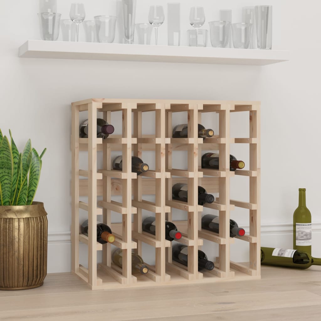 vidaXL Vyno butelių stovas, 58,5x33x60,5cm, pušies medienos masyvas