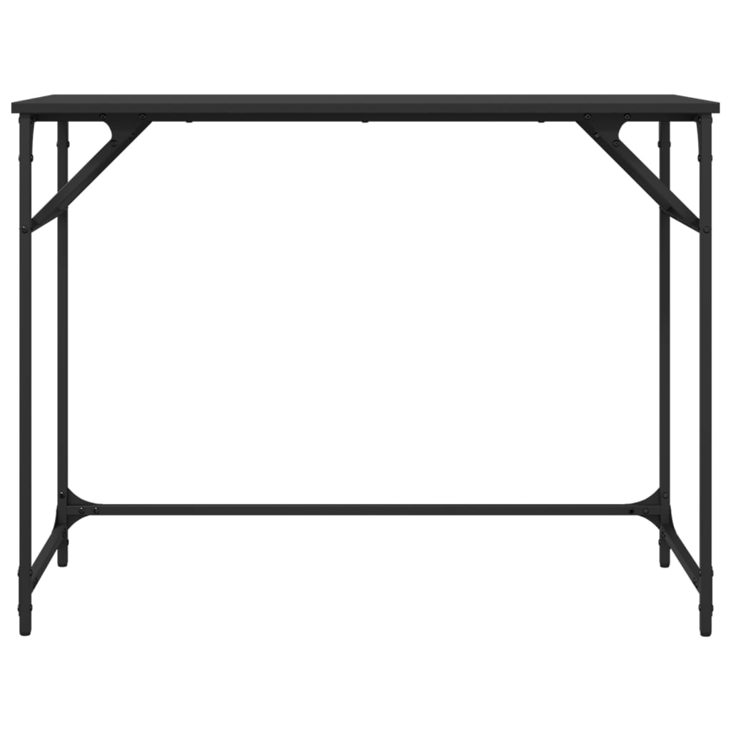 vidaXL Rašomasis stalas, juodas, 100x45x76cm, mediena ir plienas