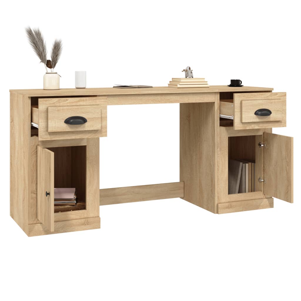 vidaXL Rašomasis stalas su spintele, ąžuolo spalvos, apdirbta mediena