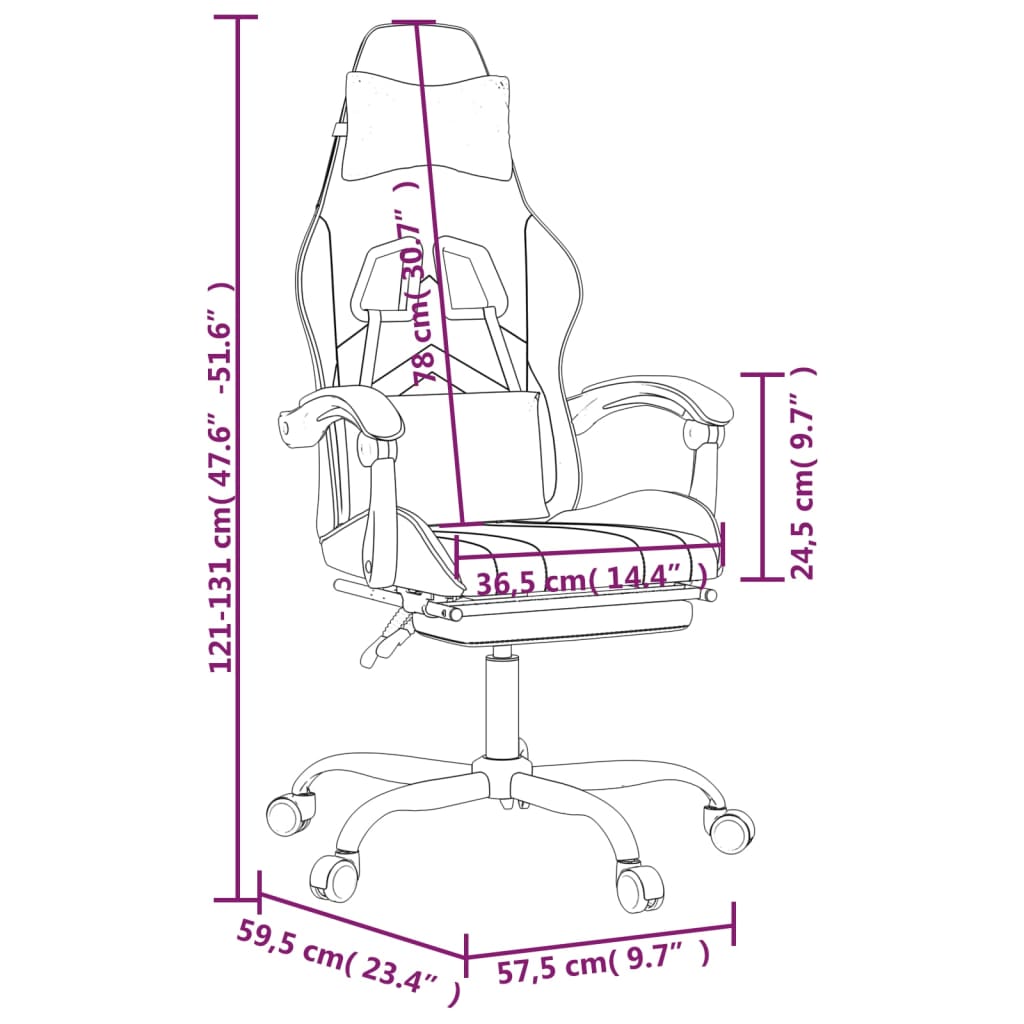 vidaXL Pasukama žaidimų kėdė su pakoja, juoda ir vyno, dirbtinė oda