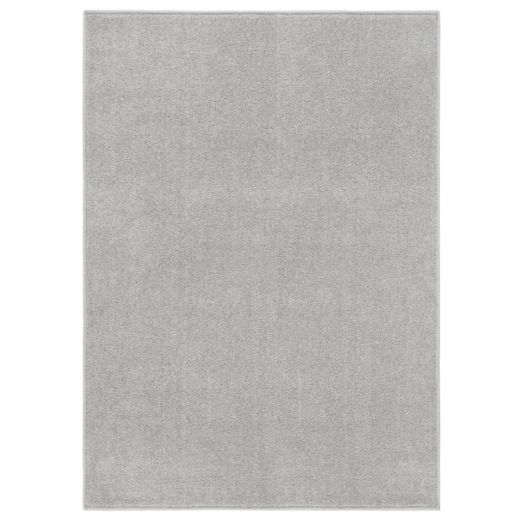 vidaXL Kilimėlis, šviesiai pilkos spalvos, 120x170cm, trumpi šereliai