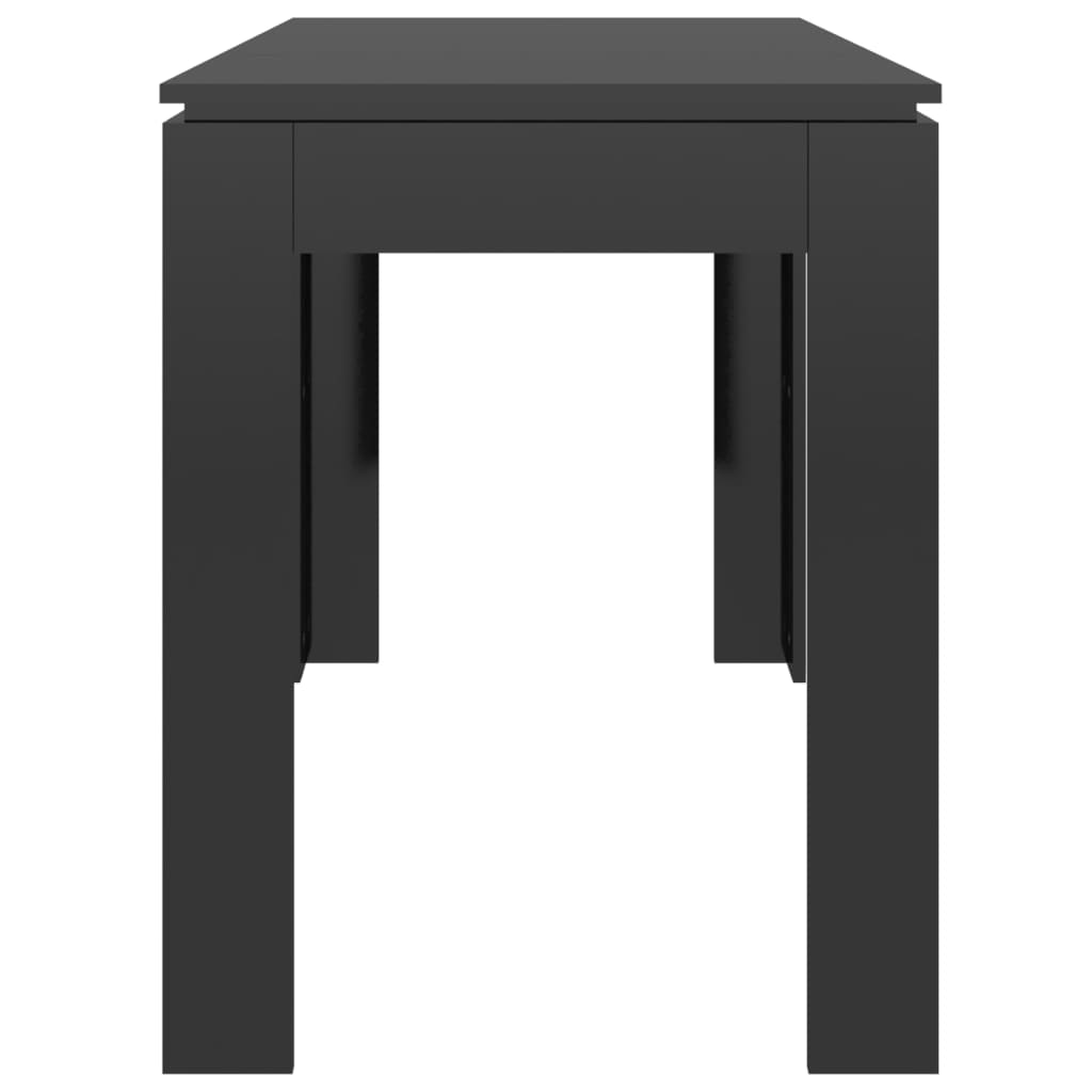 vidaXL Valgomojo stalas, juodas, 120x60x76cm, MDP, ypač blizgus