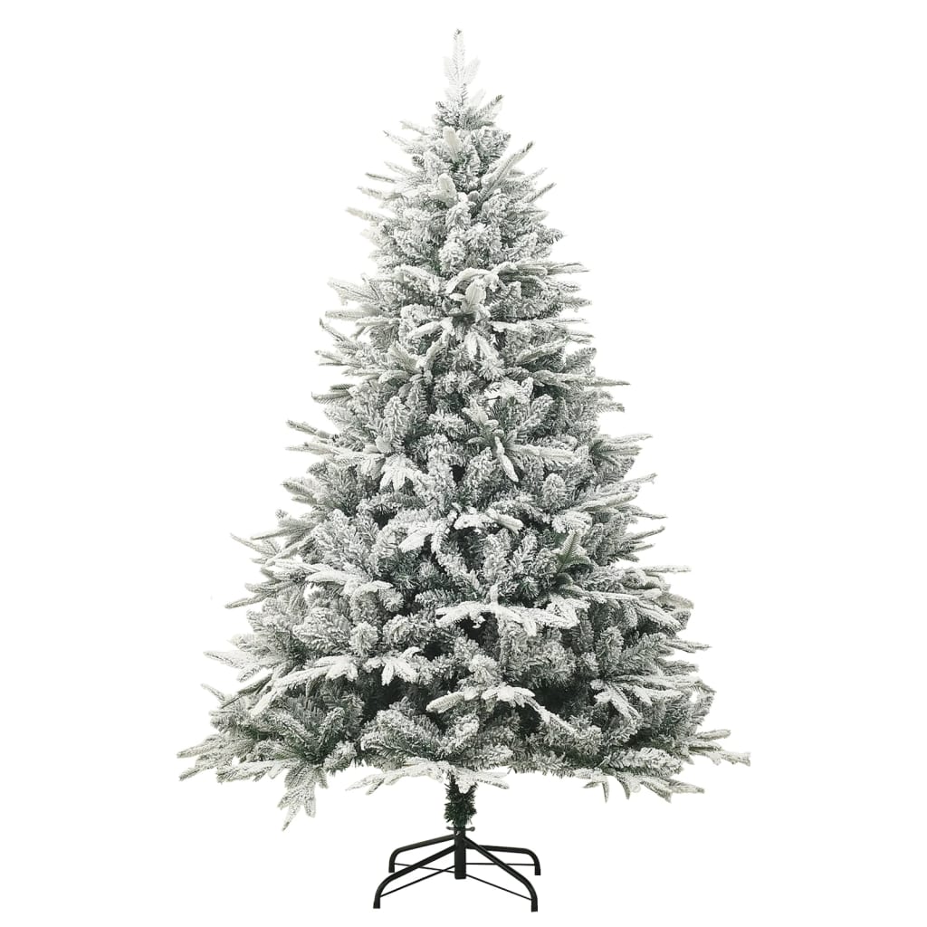 vidaXL Dirbtinė Kalėdų eglutė su LED/žaisliukais/sniegu, 210cm, PVC/PE