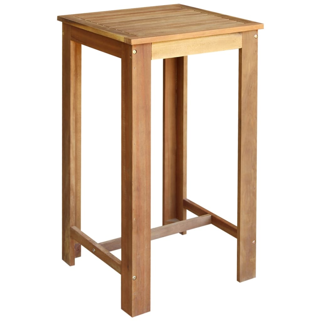 vidaXL Baro stalas, masyvi akacijos mediena, 60x60x105cm