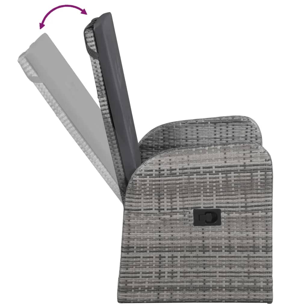 vidaXL Sodo komplektas su pagalvėlėmis, 7 dalių, pilkos spalvos