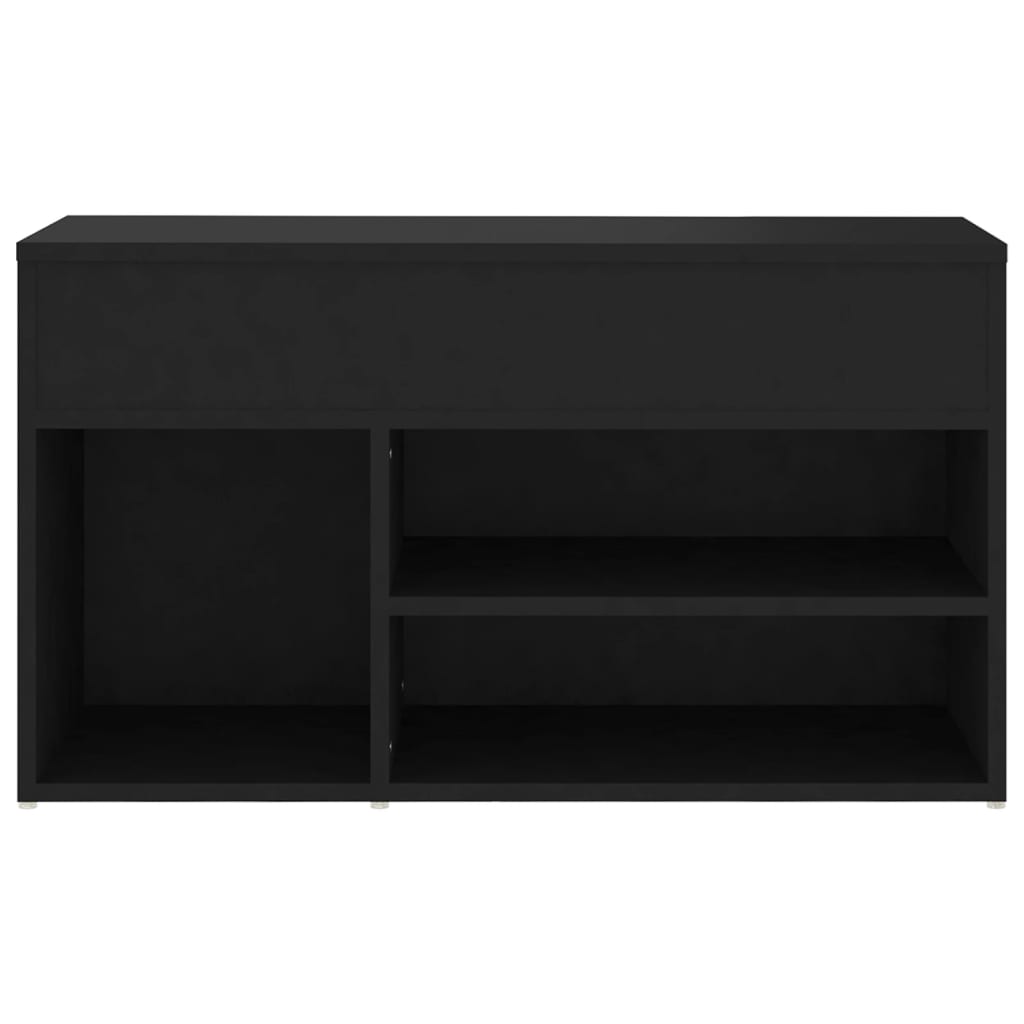vidaXL Batų suoliukas, juodos spalvos, 80x30x45cm, MDP