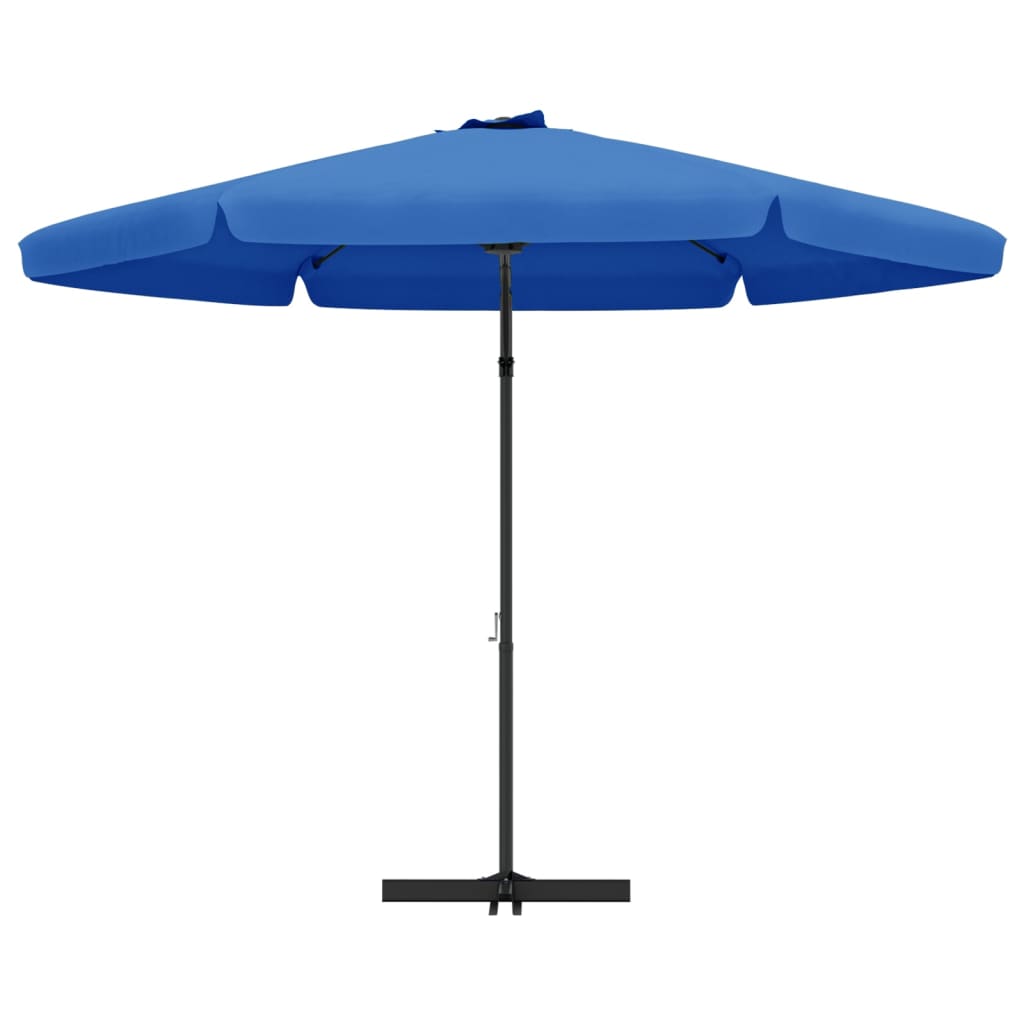 vidaXL Lauko skėtis su plieniniu stulpu, dangaus žydros spalvos, 300cm