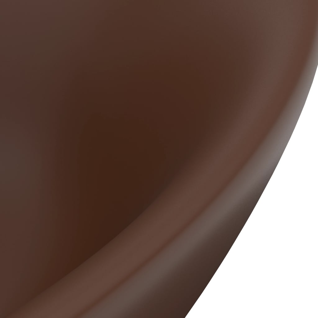 vidaXL Prabangus praustuvas, matinis rudas, 58,5x39cm, keramika