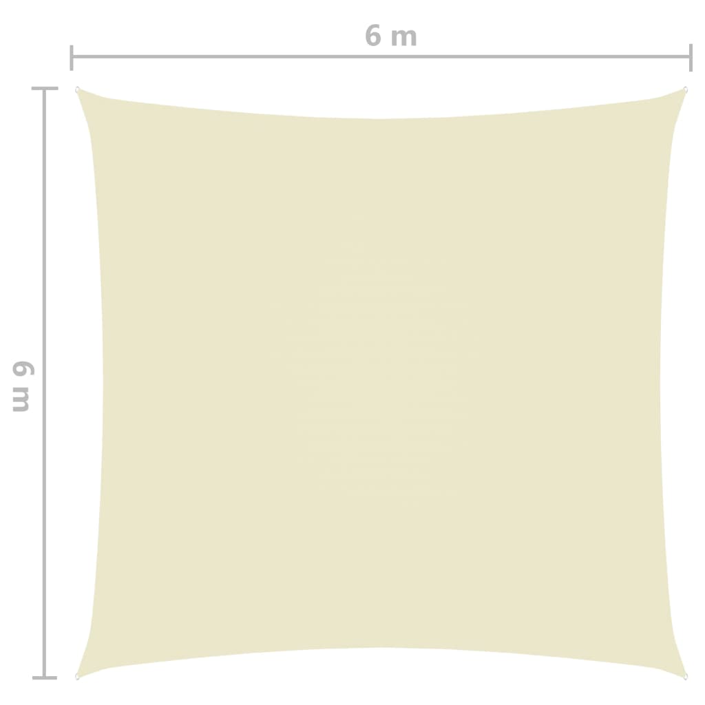 vidaXL Uždanga nuo saulės, kreminė, 6x6m, oksfordo audinys, kvadratinė