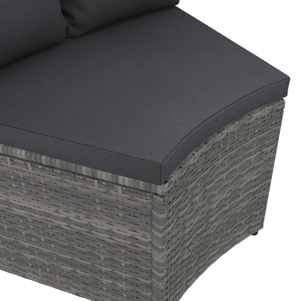vidaXL Sofos komplektas su pagalvėlėmis, 6 dalių, pilkas, poliratanas