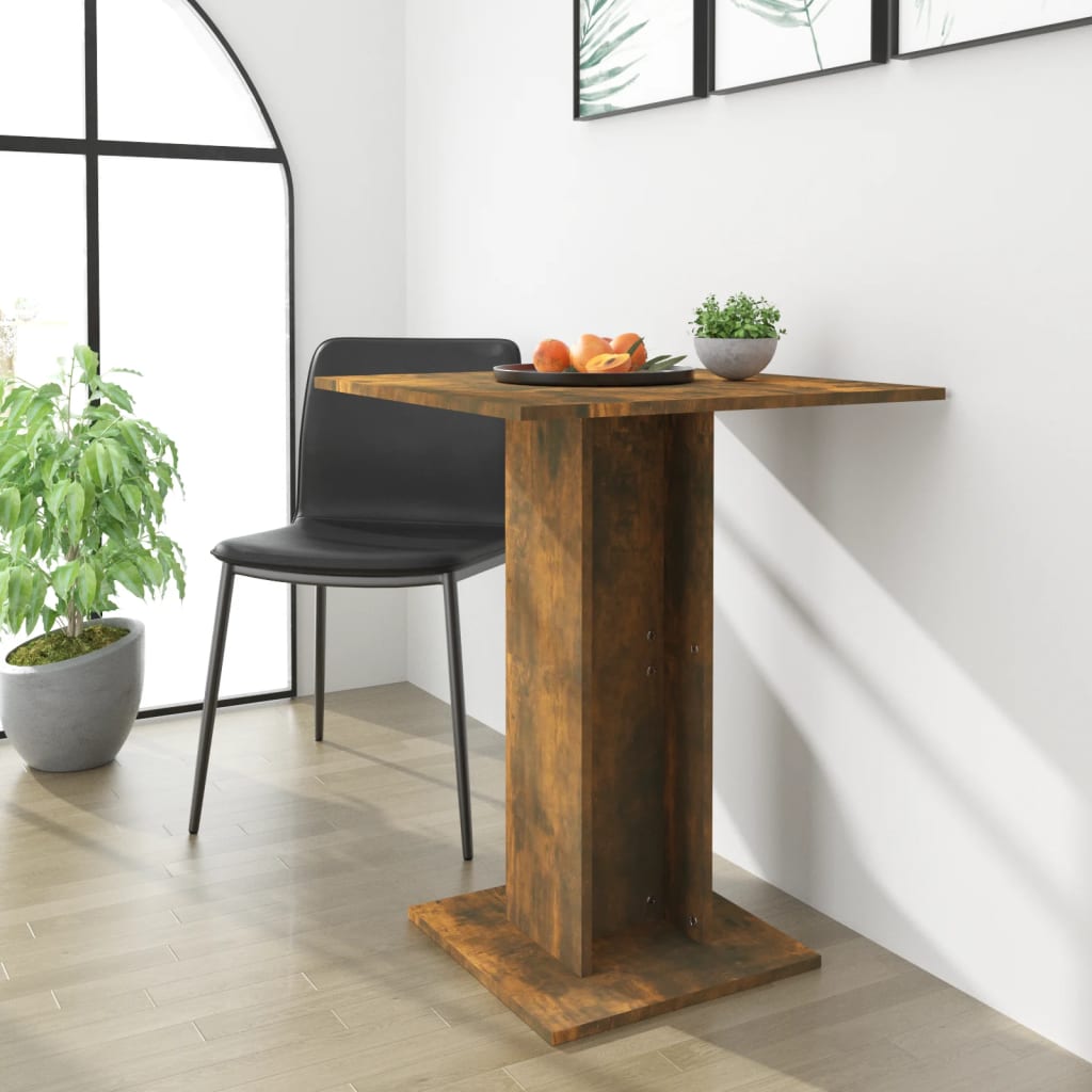 vidaXL Bistro stalas, dūminio ąžuolo, 60x60x75cm, apdirbta mediena