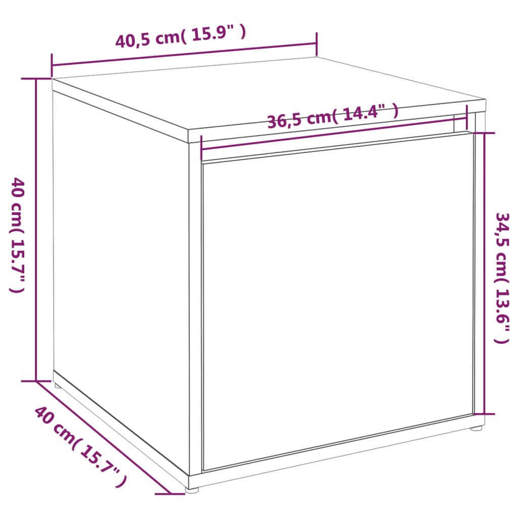 vidaXL Dėžė-stalčius, ąžuolo spalvos, 40,5x40x40cm, apdirbta mediena