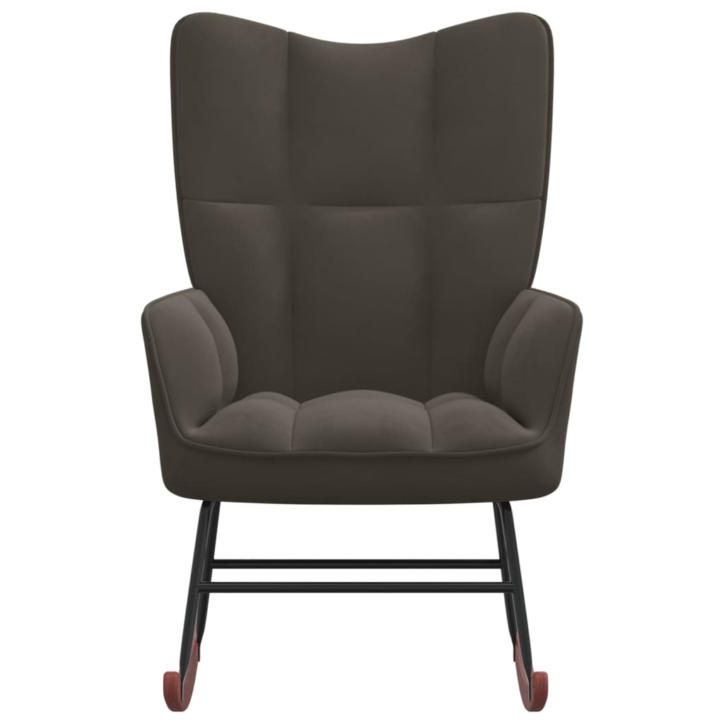 vidaXL Supama kėdė, tamsiai pilkos spalvos, aksomas