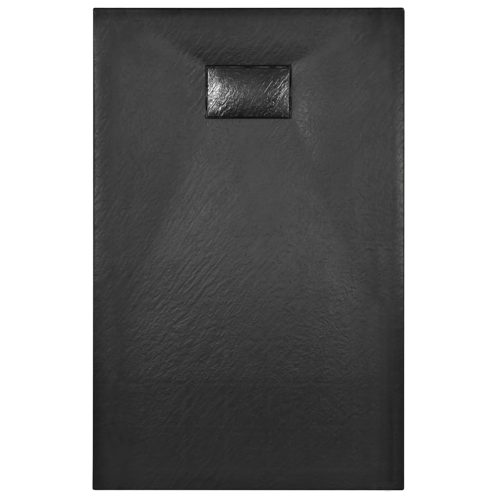 vidaXL Dušo padėklas, juodos spalvos, 100x80 cm, lieto lakšto junginys