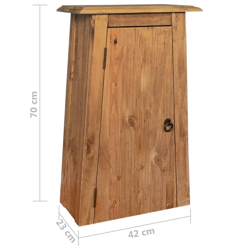 vidaXL Sieninė vonios spintelė, 42x23x70cm, pušies medienos masyvas