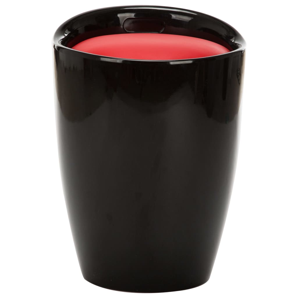 vidaXL Taburetė-daiktadėžė, juodos ir raudonos spalvos, dirbtinė oda