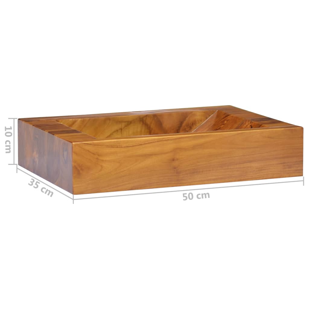 vidaXL Praustuvas, 50x35x10cm, tikmedžio medienos masyvas