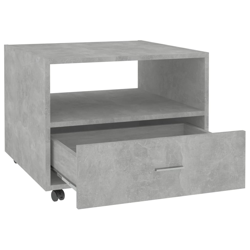 vidaXL Kavos staliukas, betono pilkas, 55x55x40cm, apdirbta mediena