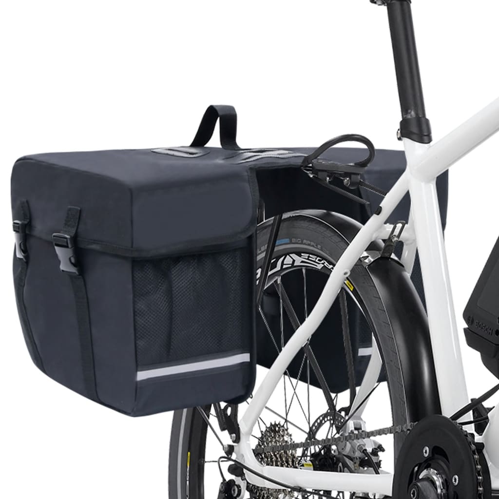 vidaXL Dvigubas krepšys dviračio bagažinei, juodas, 35l