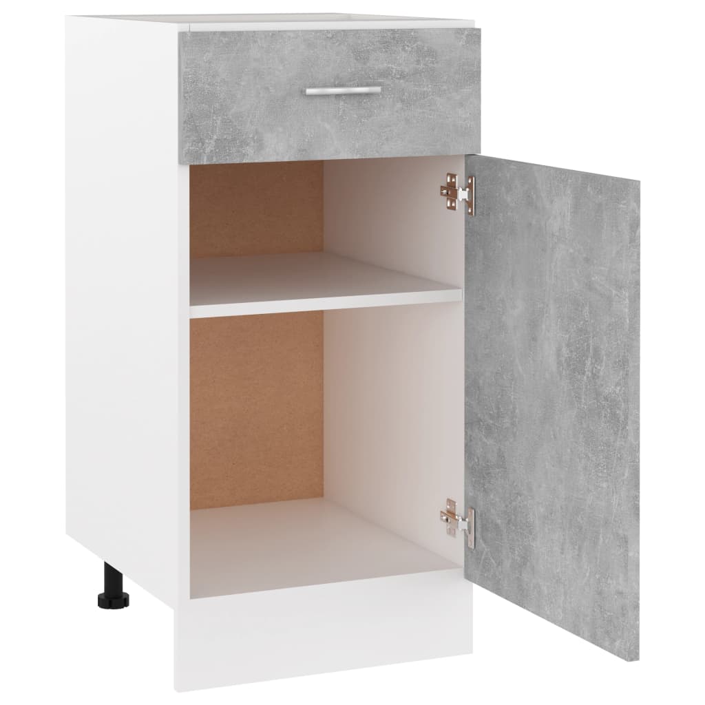 vidaXL Apatinė spintelė su stalčiumi, betono pilka, 40x46x81,5cm, MDP