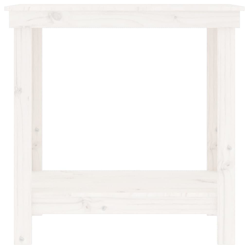 vidaXL Darbastalis, baltas, 80x50x80cm, pušies medienos masyvas