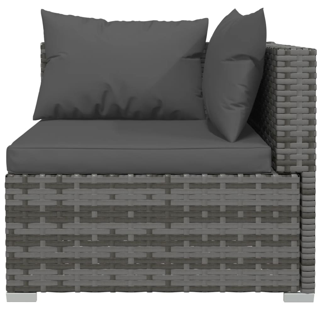 vidaXL Sodo komplektas su pagalvėlėmis, 12 dalių, pilkas, poliratanas
