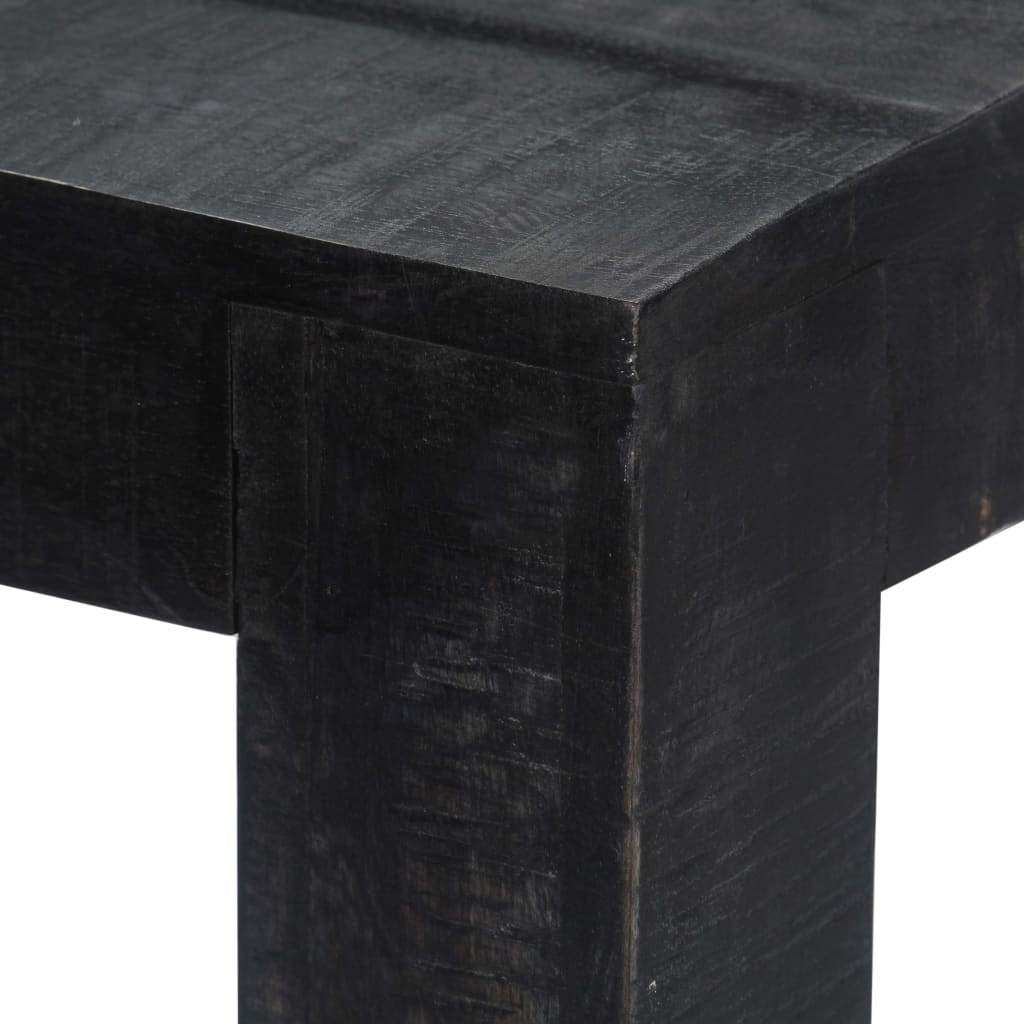 vidaXL Valgomojo stalas, juodos spalvos, 140x80x76cm, mango med. mas.