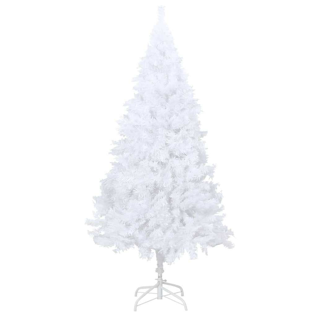 vidaXL Dirbtinė Kalėdų eglutė su storomis šakomis, balta, 210cm