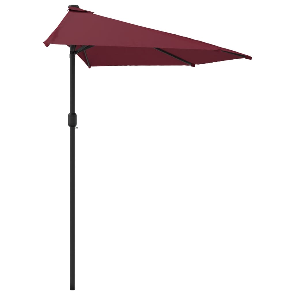 vidaXL Balkono skėtis su aliuminiu stulpu, raudonas, 300x155x223cm
