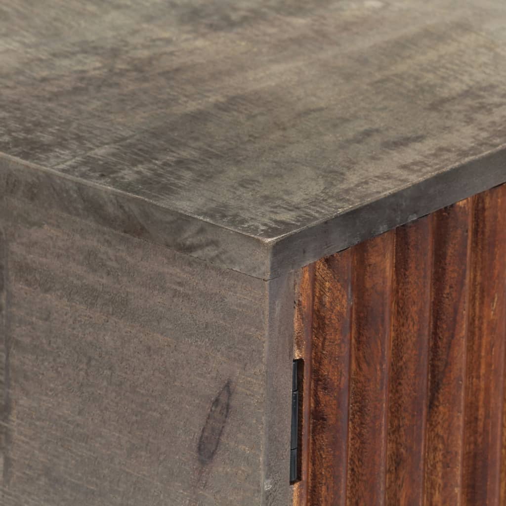 vidaXL Konsolinis staliukas, pilkas, 120x35x75cm, neapd. mango mediena
