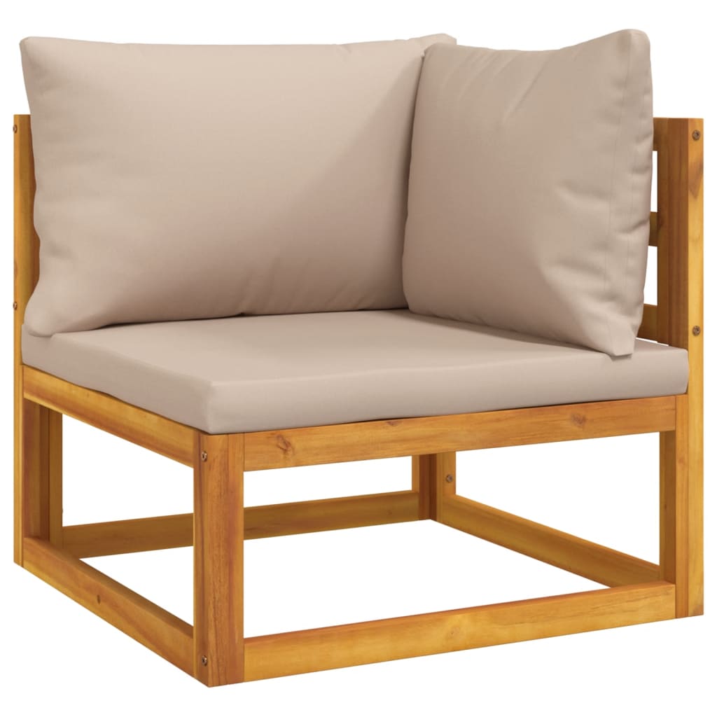 vidaXL Sodo komplektas su taupe spalvos pagalvėlėmis, 4 dalių, mediena